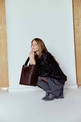 IWA Sepia Brown Twill Shoulder bag