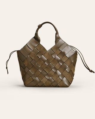 Cala Jade Misu large kombu green shoulder bag 1