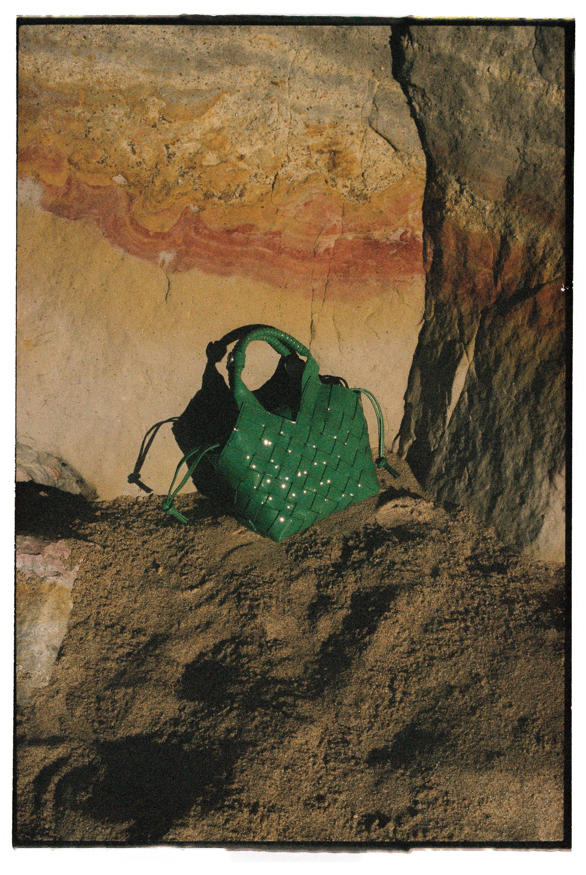 Akaada Mio Green Semi Patent Leather Shoulder Bag