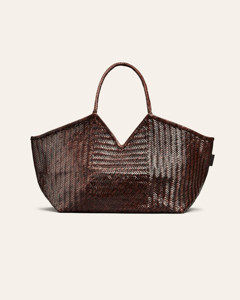 Cala Jade - Humi extra large woven tote bag - Umber brown