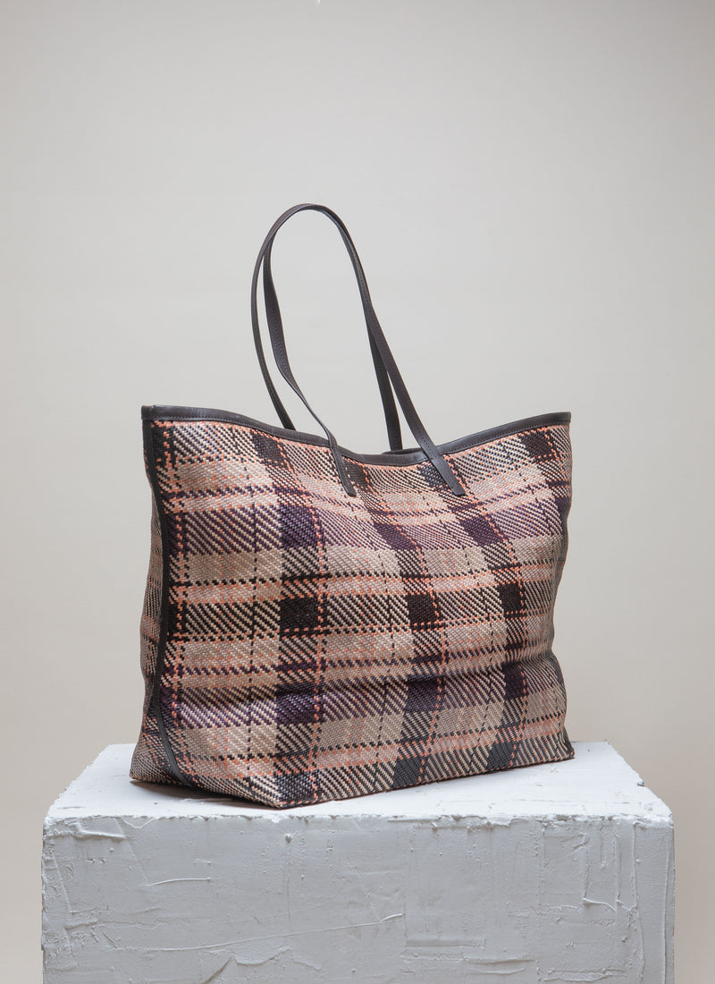 ISAI XL Terra Tartan Twill Shopper bag