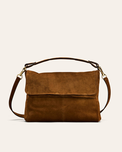 MABI Shoulder bag Camel Suede Gold - Cala Jade
