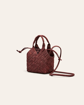 Misu Mini leather shoulder bag raisin brown