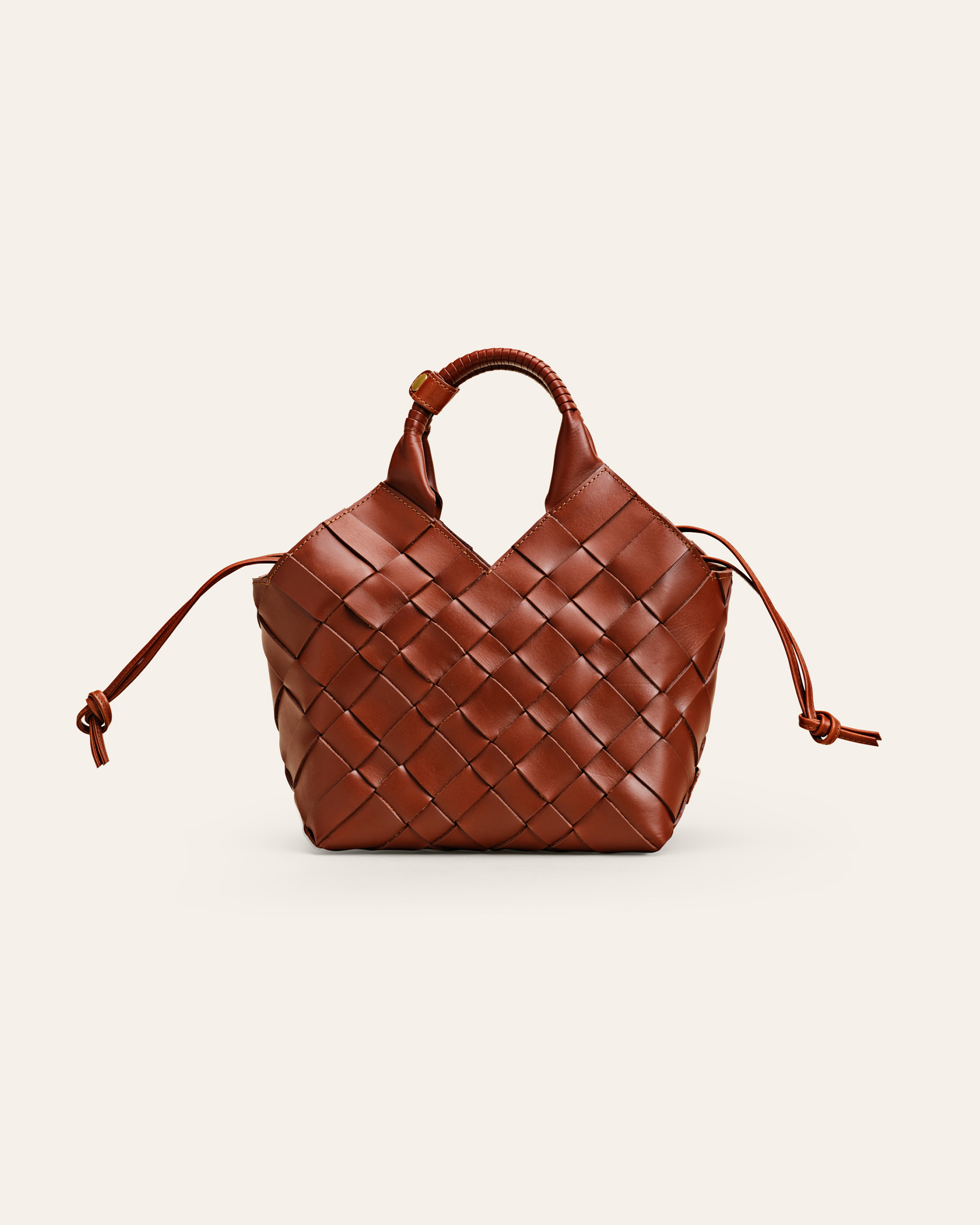 Cala Jade Misu medium leather shoulder bag Nutmeg brown