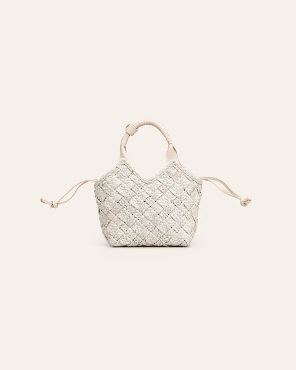 miyu Cala Jade - Misu mini raffia shoulder bag - white
