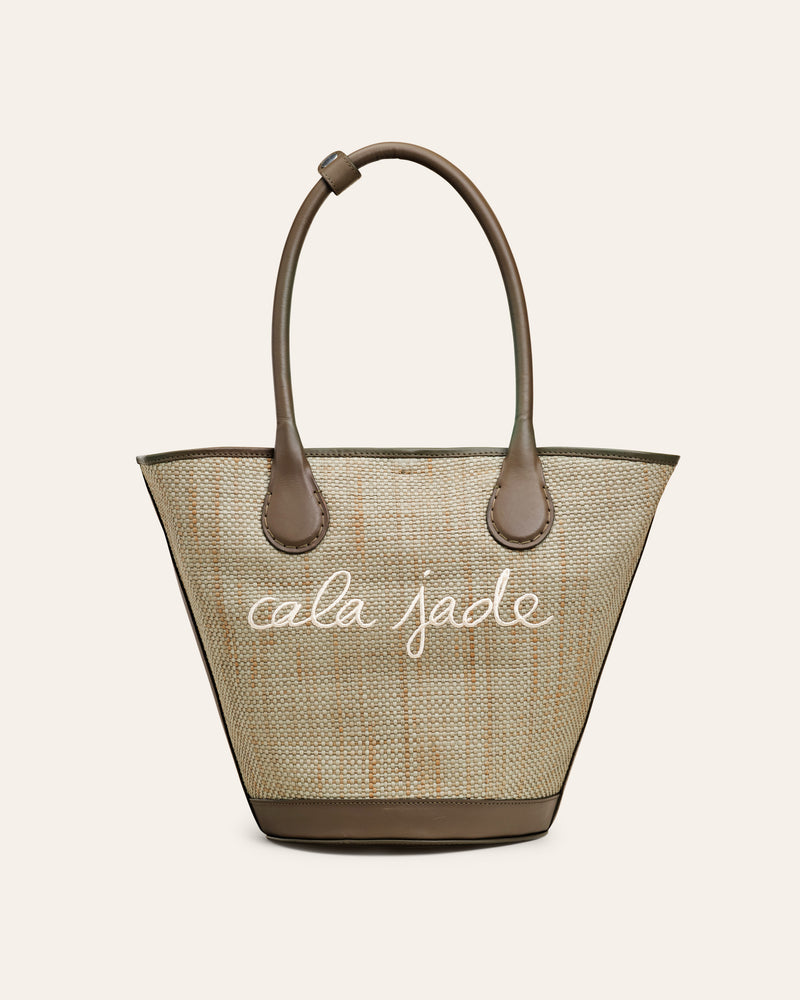 Cala Jade Sandhi Sage Raffia shoulder bag 1