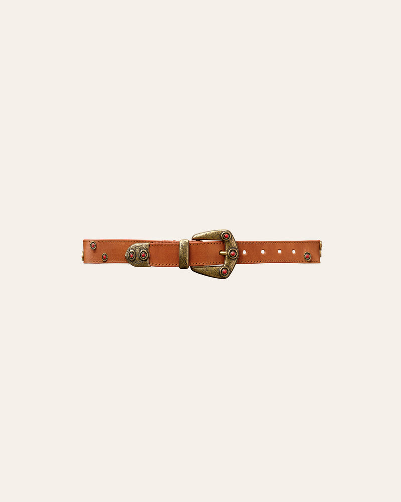 Cala Jade stud belt nutmeg brown 