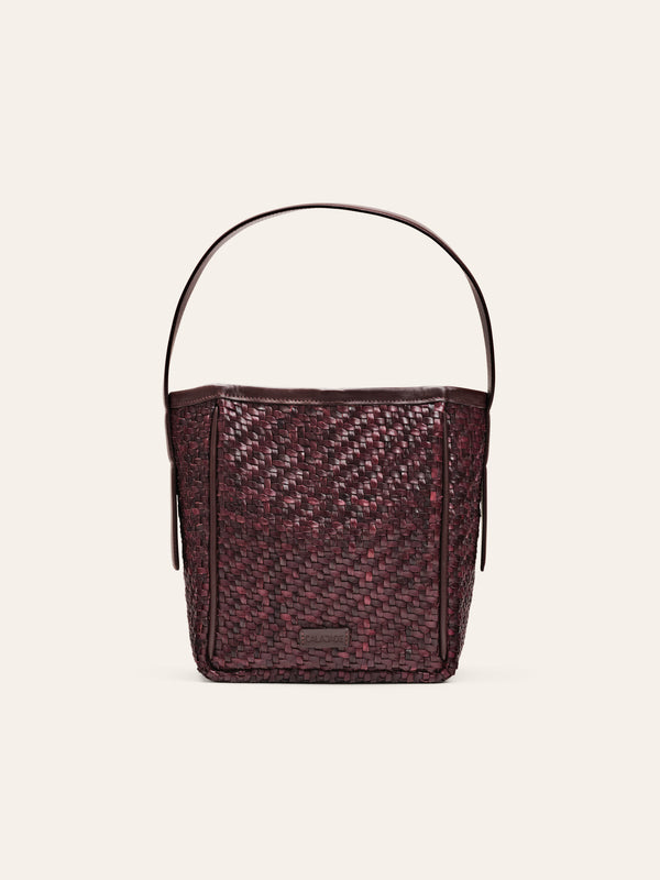 Cala Jade iwa mini burgundy leather bag 1