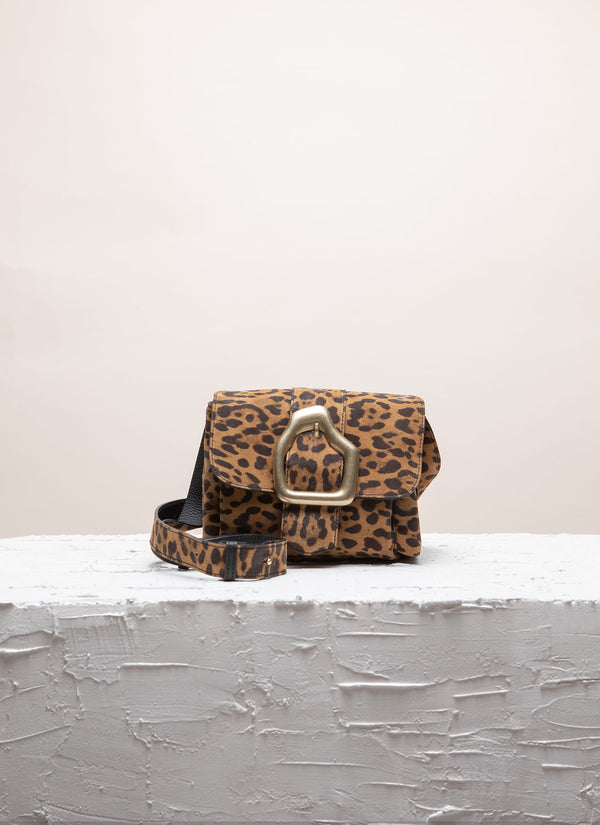 Cala Jade Leopard cross-body leather bag
