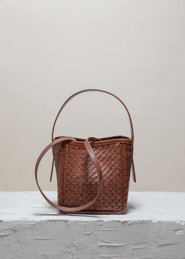 Cala Jade Iwa mini brown leather bag