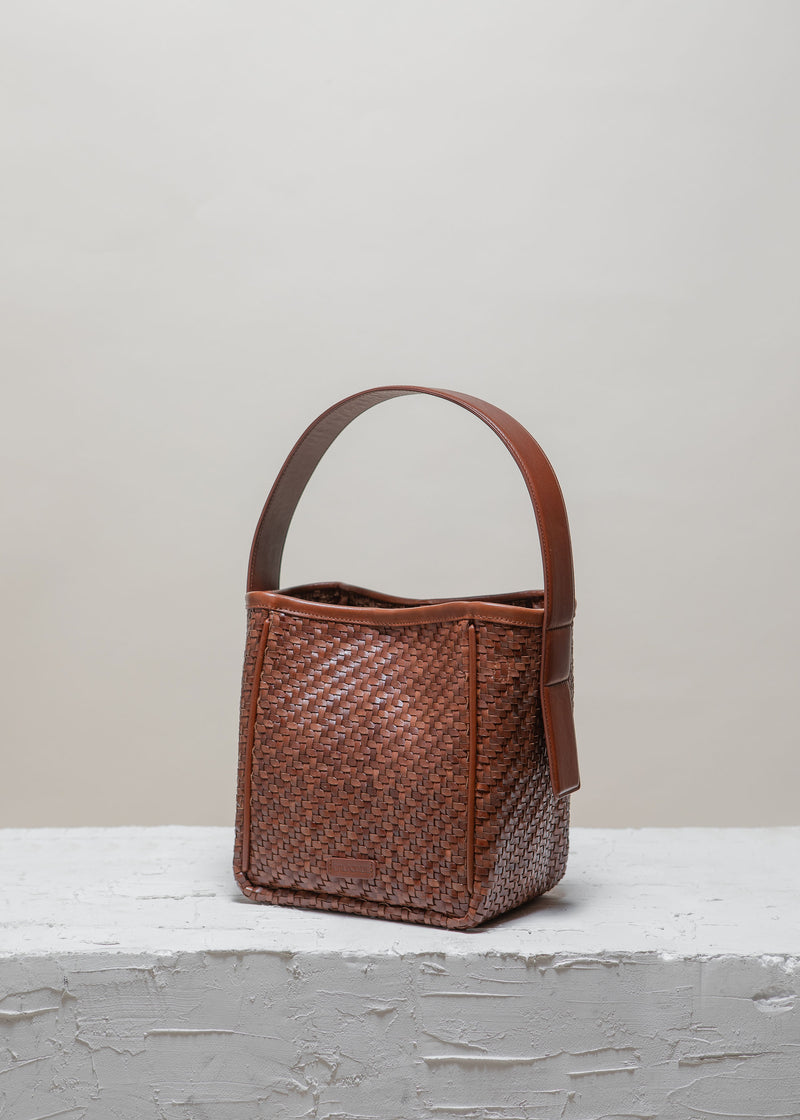 Cala Jade Iwa mini brown leather bag