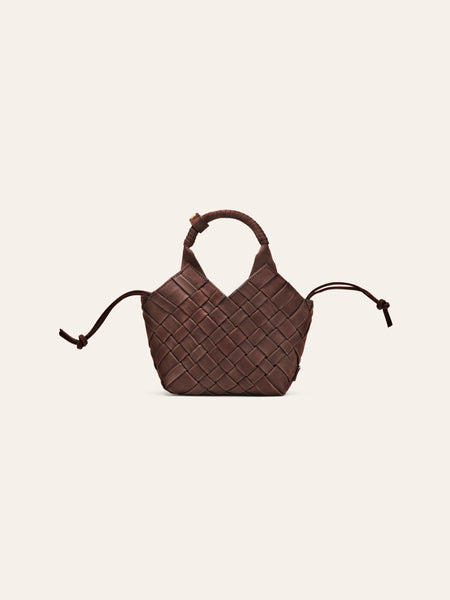 Cala Jade - Misu Mini nubuck leather cross-body bag - umber brown
