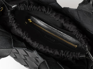 Cala Jade black leather bag inside