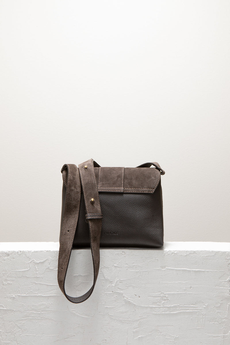 Cala Jade brown suede leather cross-boddy bag