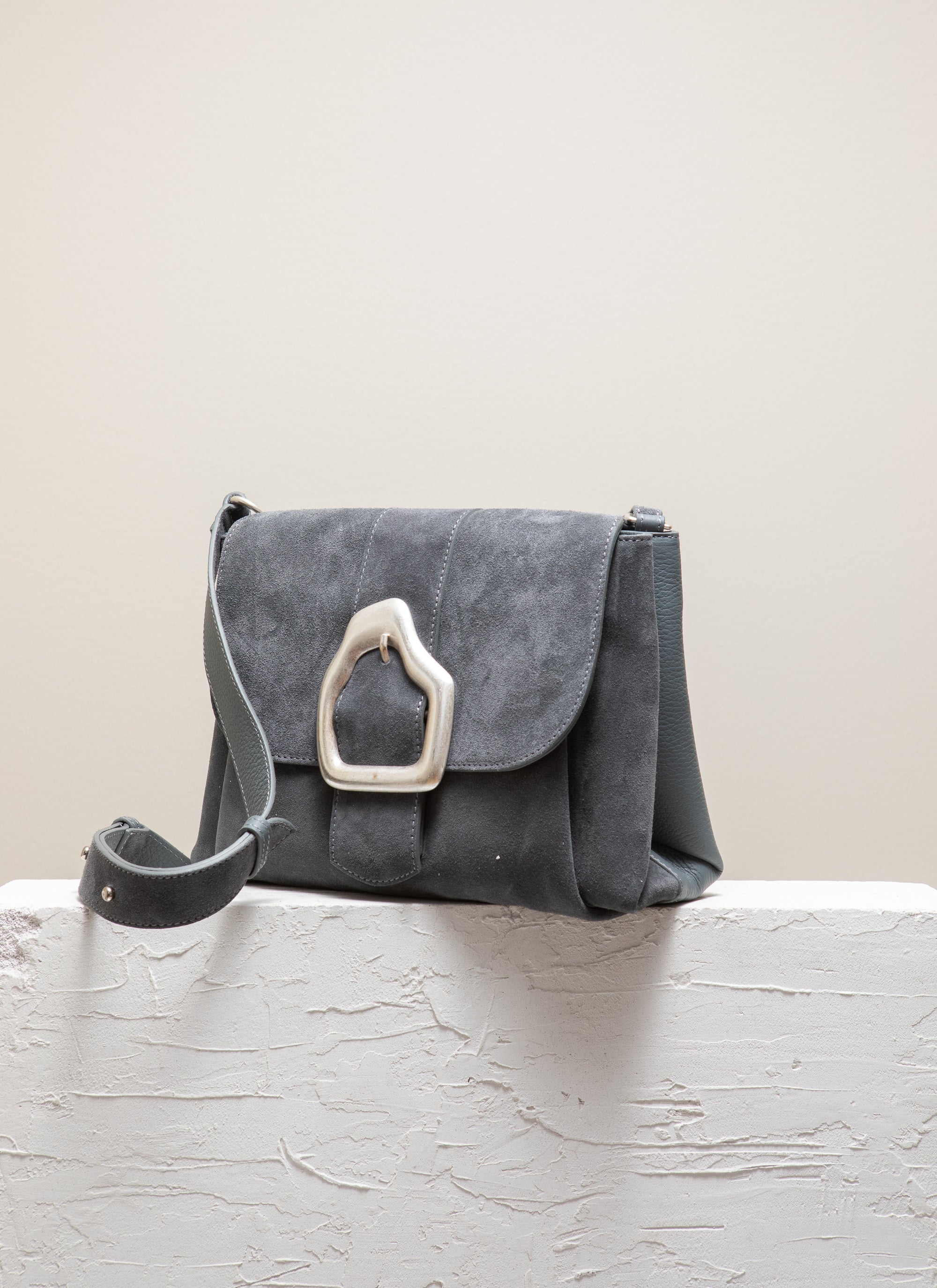 Grey suede cross hot sale body bag